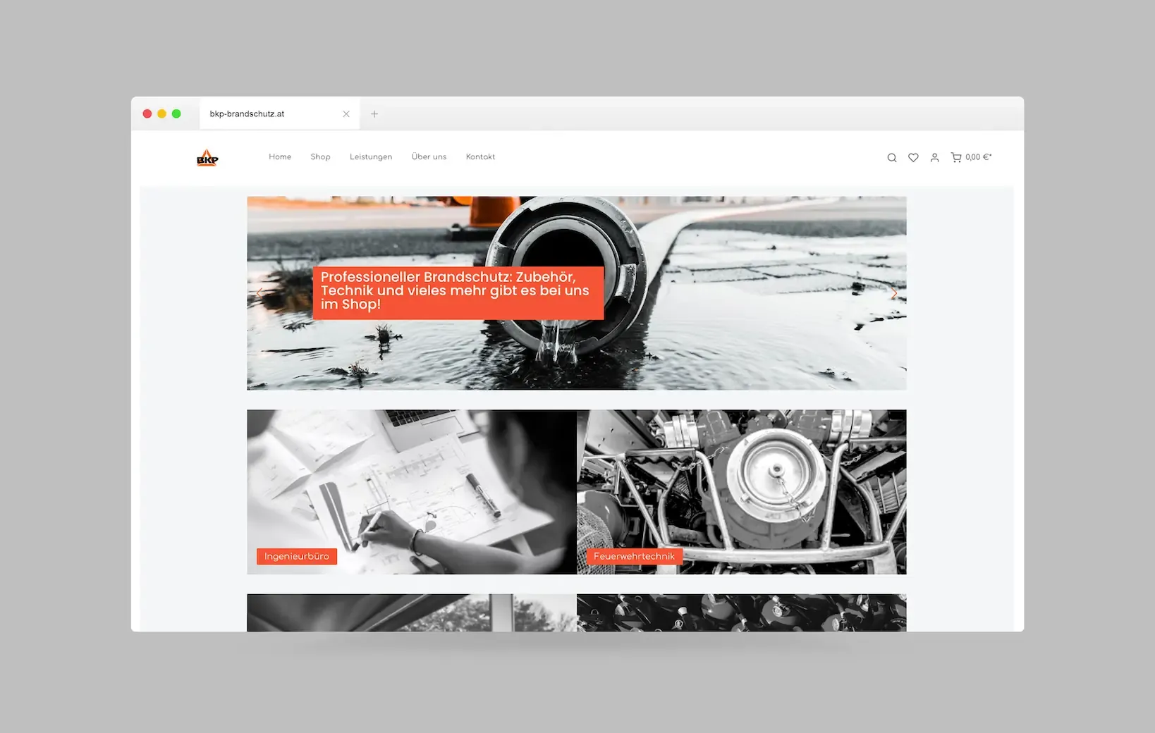 Startseite des BKP-Brandschutz-Online-Shops
