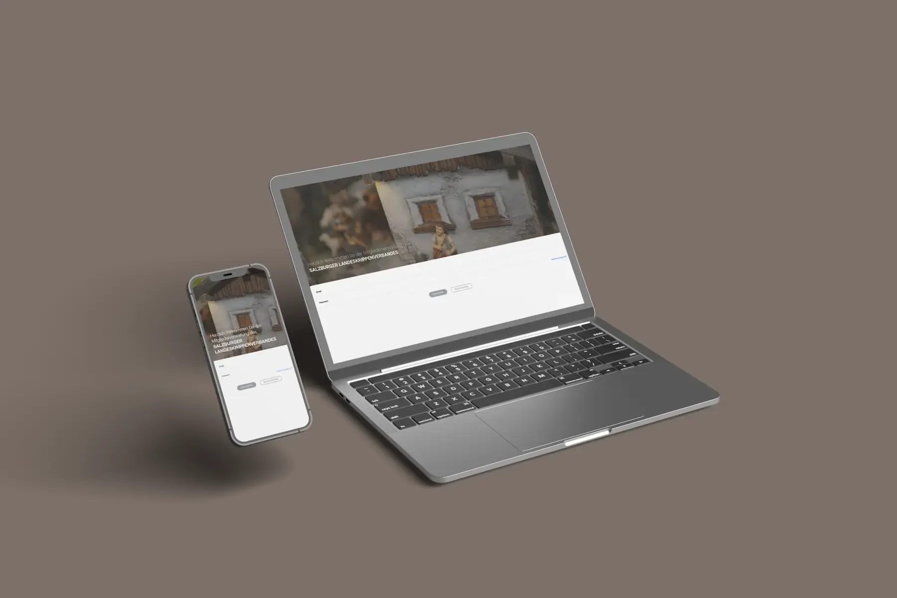 Die Mitgliederverwaltungs-App auf Laptop und Smartphone